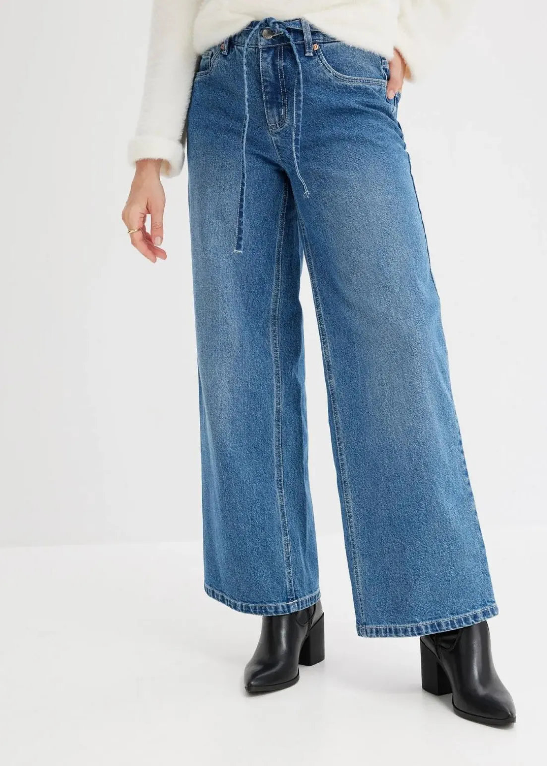 Wide Leg Jeans Mid Waist