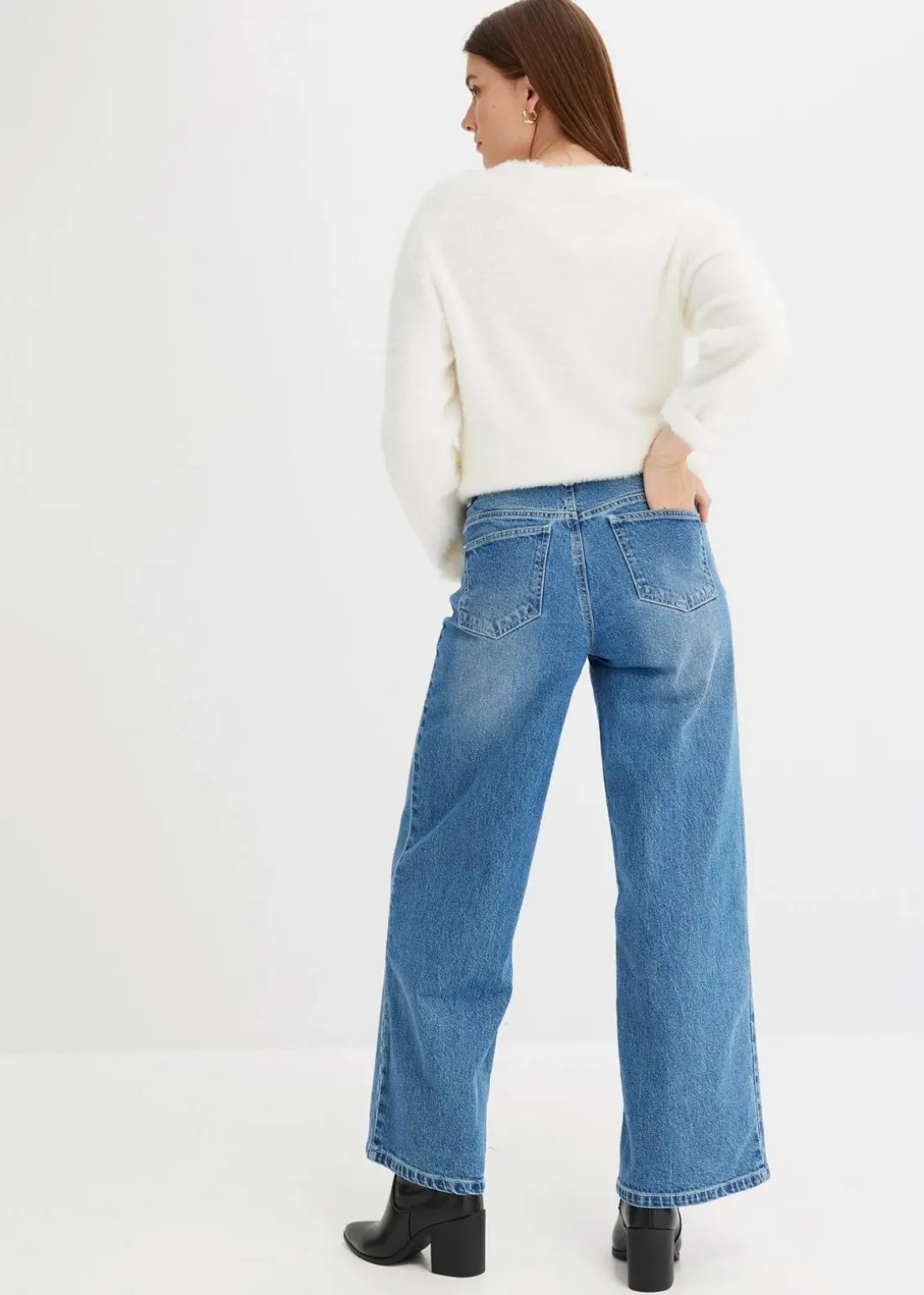 Wide Leg Jeans Mid Waist