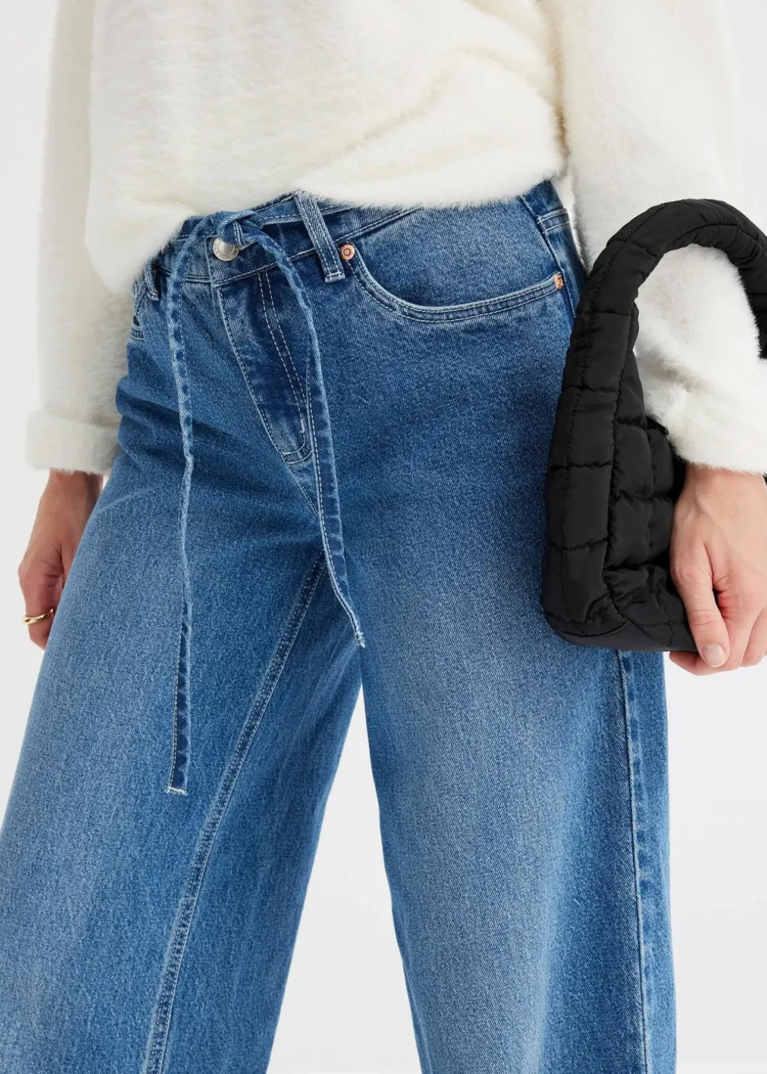 Wide Leg Jeans Mid Waist