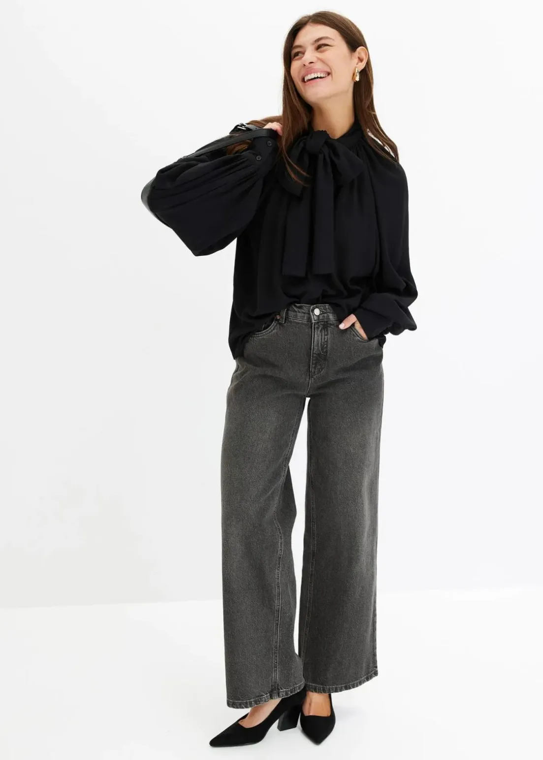 Wide Leg Jeans Mid Waist