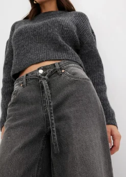 Wide Leg Jeans Mid Waist