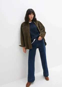 Wide- Leg Jeans Mid Waist, Komfort-Stretch