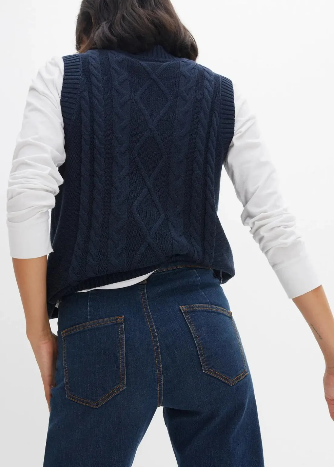 Wide- Leg Jeans Mid Waist, Komfort-Stretch