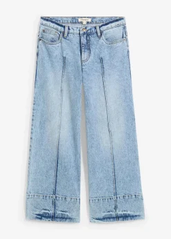 Wide Leg Jeans Mid Waist, cropped