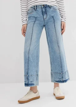 Wide Leg Jeans Mid Waist, cropped