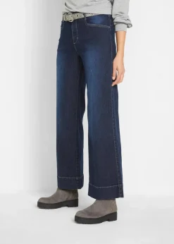 Wide Leg Jeans Mid Waist, Stretch