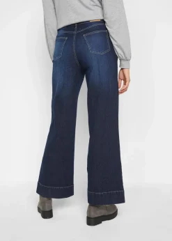 Wide Leg Jeans Mid Waist, Stretch