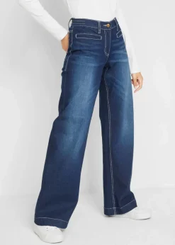 Wide Leg Jeans Mid Waist, Bequembund