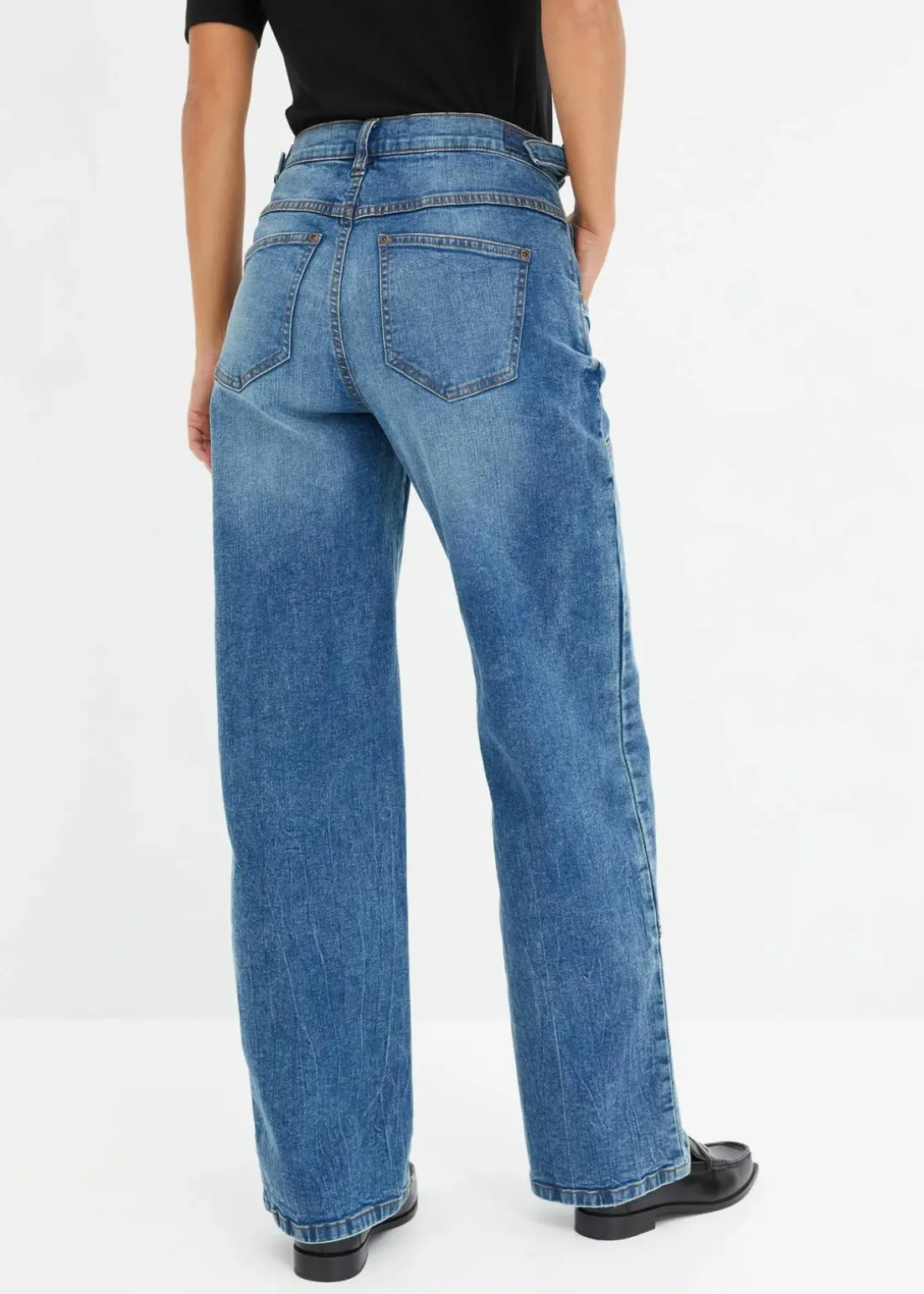 Wide-Leg Jeans Mid Waist
