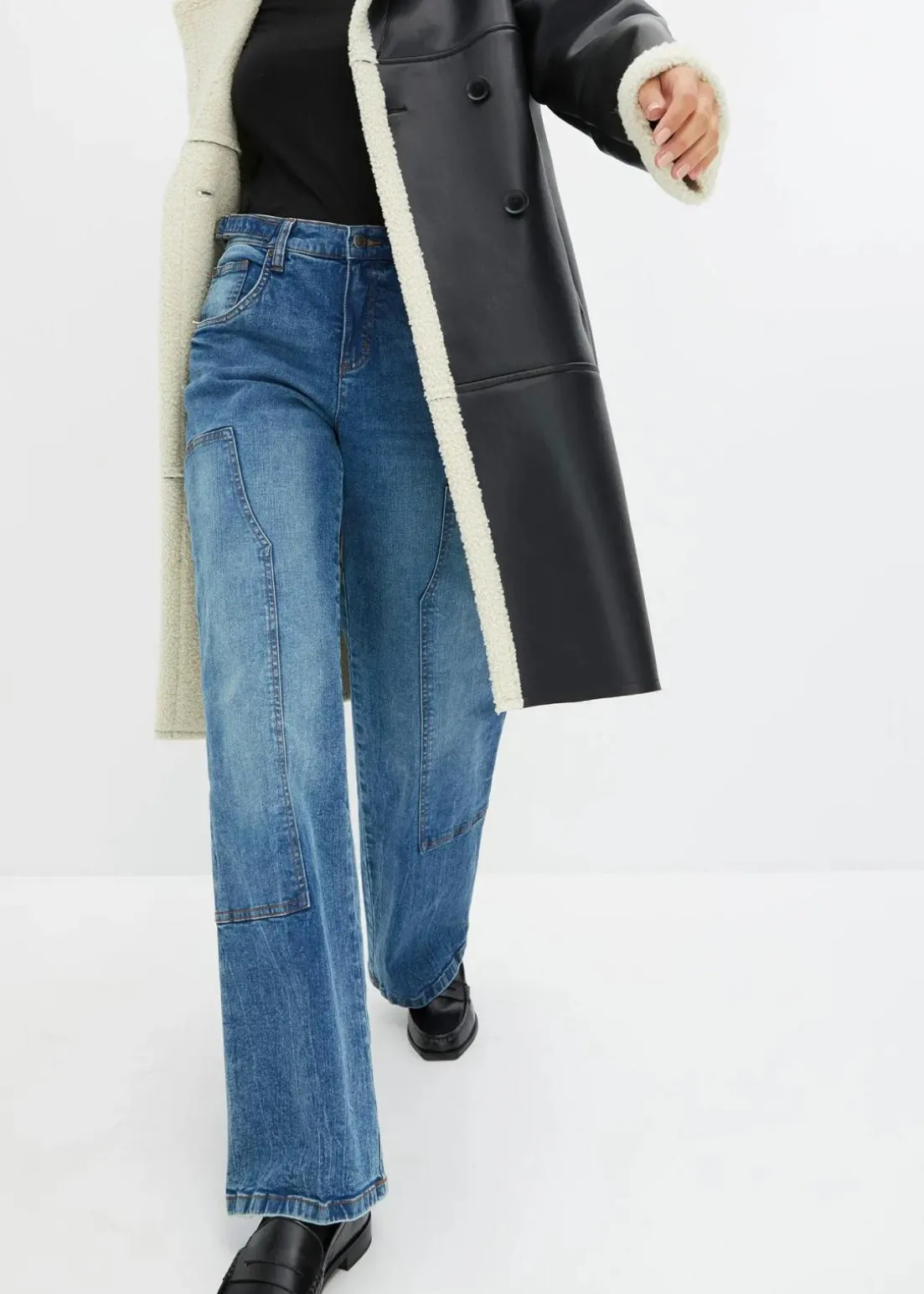 Wide-Leg Jeans Mid Waist