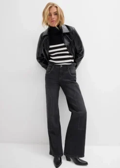 Wide-Leg Jeans Mid Waist