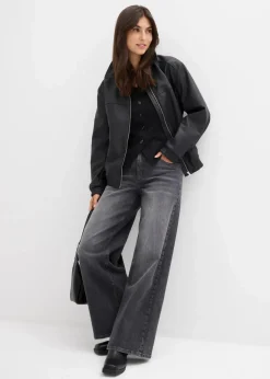 Wide-Leg-Jeans, High Waist