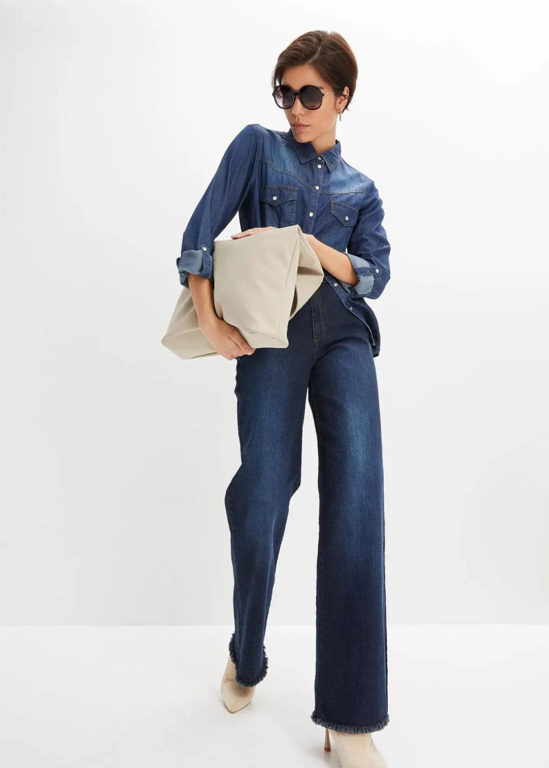 Wide-Leg-Jeans, High Waist