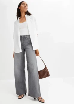 Wide-Leg-Jeans, High Waist