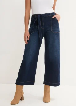 Wide-Leg-Jeans High Waist, Bequembund cropped
