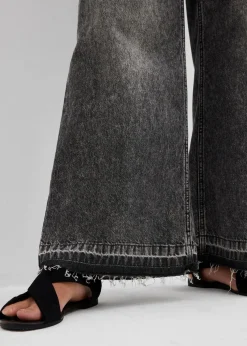 Wide-Leg-Jeans High Waist, cropped