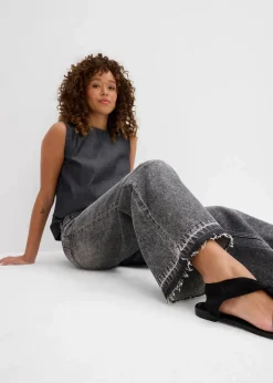 Wide-Leg-Jeans High Waist, cropped