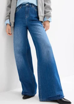 Wide-Leg-Jeans, High Waist, Full Length Bequembund