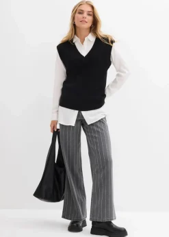 Wide-Leg-Jeans High Waist mit Destroyed Effekten