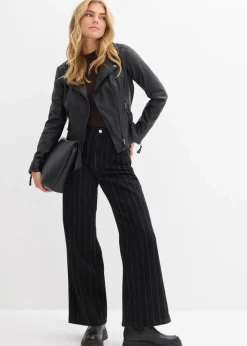 Wide-Leg-Jeans High Waist mit Destroyed Effekten