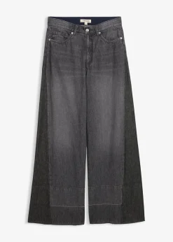 Wide-Leg-Jeans High Waist mit Einsatz