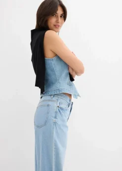Wide-Leg-Jeans Mid Waist