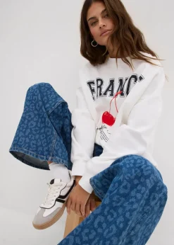 Wide-Leg-Jeans Mid Waist