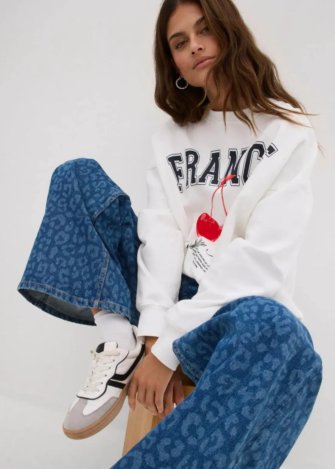 Wide-Leg-Jeans Mid Waist