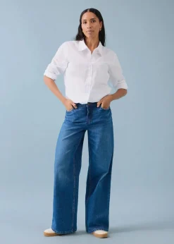 Wide-Leg-Jeans Mid Waist