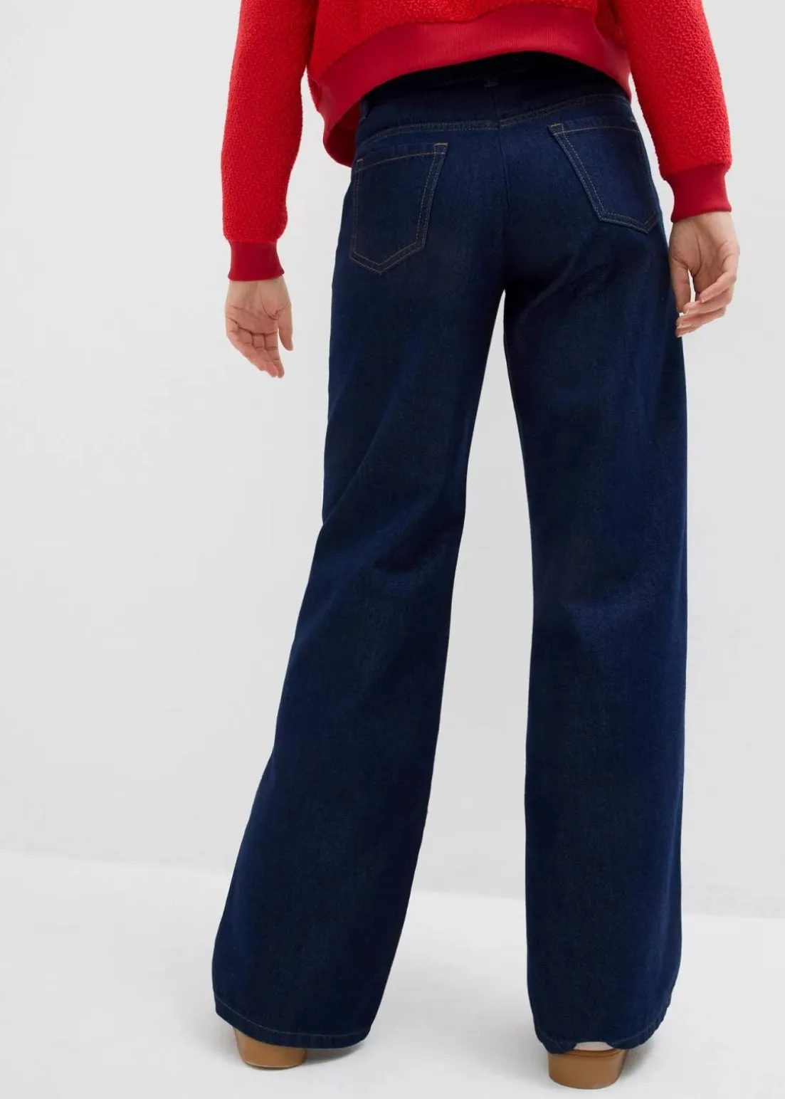 Wide-Leg-Jeans, Mid Waist