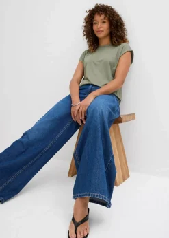 Wide-Leg-Jeans Mid Waist