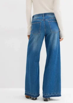 Wide-Leg-Jeans Mid Waist, Bequembund