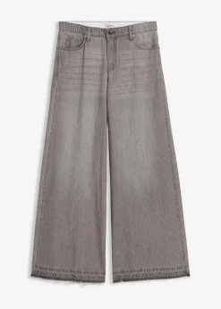 Wide-Leg-Jeans Mid Waist, Bequembund