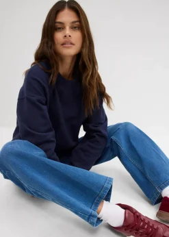 Wide-Leg-Jeans Mid Waist Bio- Baumwolle