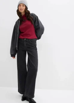 Wide-Leg-Jeans, Mid Waist, Full Length