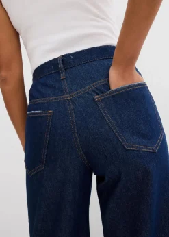 Wide-Leg-Jeans Mid Waist, Low Stretch