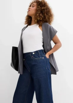 Wide-Leg-Jeans Mid Waist, Low Stretch