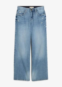 Wide-Leg-Jeans Mid Waist, Low Stretch