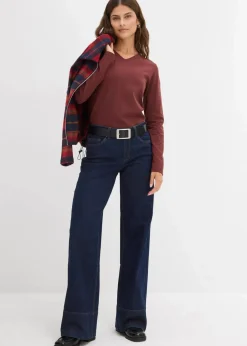 Wide-Leg-Jeans Mid Waist mit Bio Baumwolle