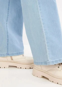 Wide-Leg-Jeans, Mid Waist, Stretch