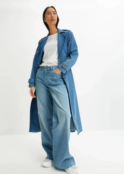 Wide-Leg-Jeans, Mid Waist, Stretch