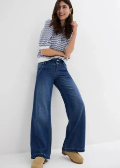 Wide-Leg-Jeans Mid Waist, Super Soft