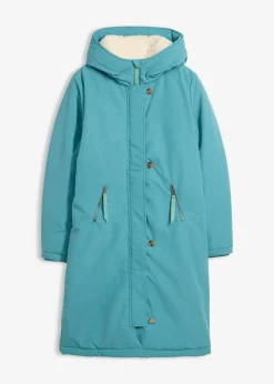 Wintermantel mit Teddyfell in der Kapuze