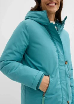 Wintermantel mit Teddyfell in der Kapuze