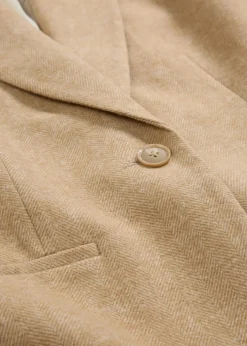 Wollblazer mit Fischgratmuster