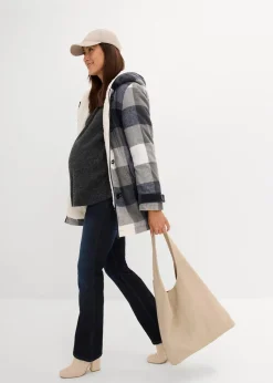 Woll-Umstandsjacke mit Teddyfutter / Tragejacke