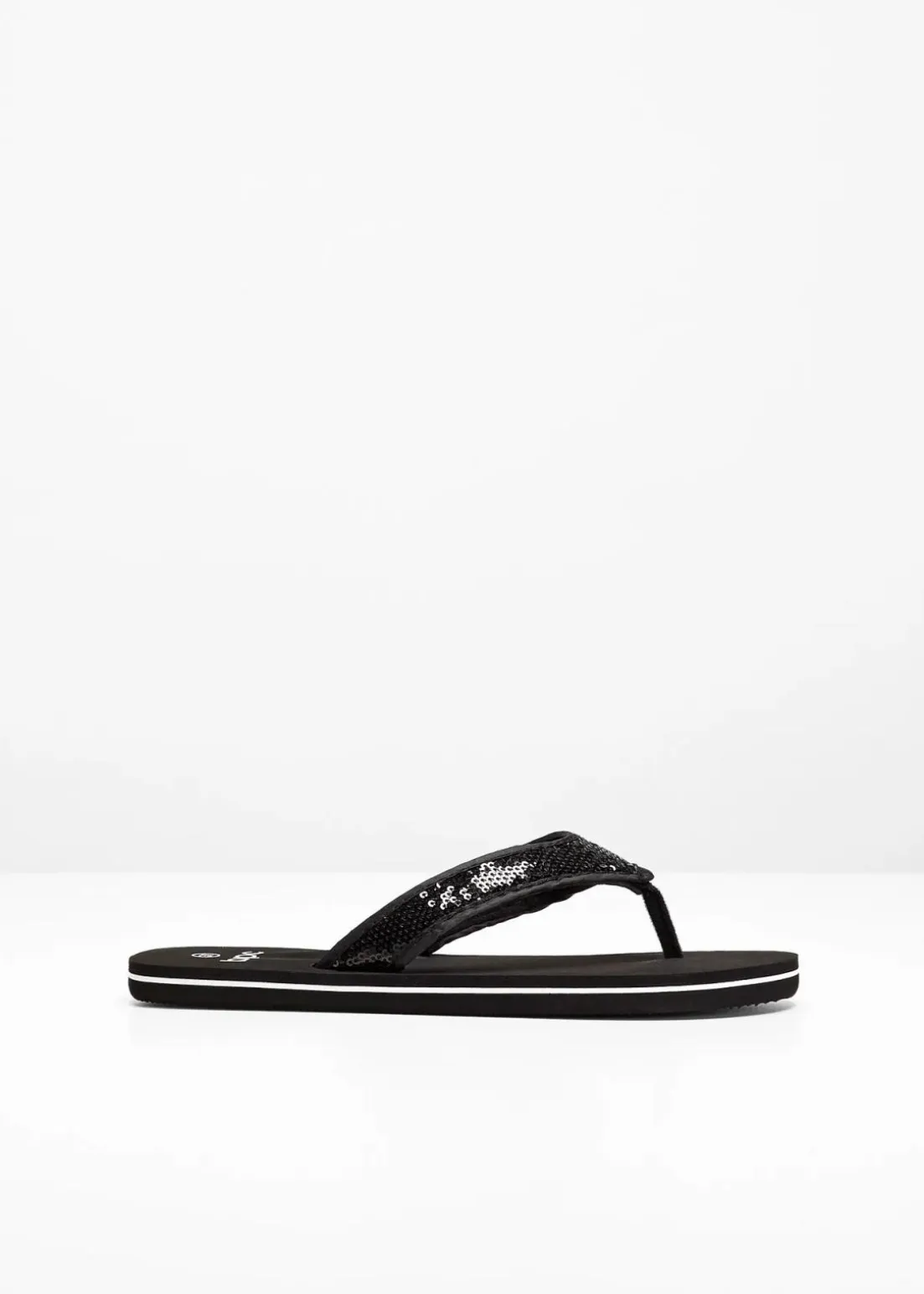 Zehenstegpantoletten mit Pailletten