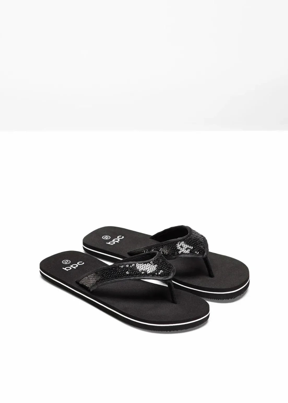 Zehenstegpantoletten mit Pailletten