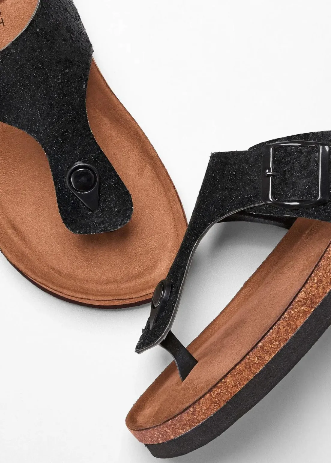 Zehenstegpantoletten mit Glitzer