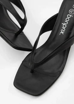 Zehenstegpantoletten mit Blockabsatz